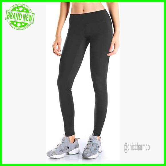Fleece Lined Thermal Leggings Water Resistant High Rise Pocket